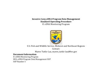 2025 Invasive Carp eDNA Program Data Management Standard Operating ...