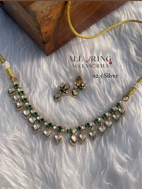 Moissanite elegant flower 92.5 silver hallmarked necklace – Alluring ...