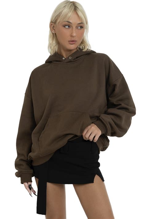 HOODED SWEATSHIRT - BROWN