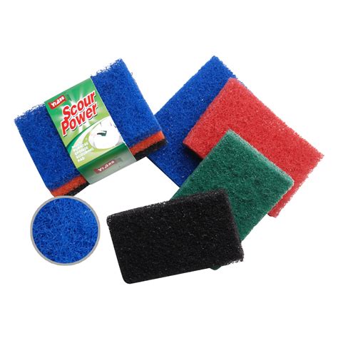 Nylon Scouring Pad Brush with Handle (6019) - Brush and Scrubber Brush