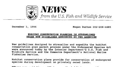 Habitat Conservation Planning Is Streamlined Under New Guidelines ...