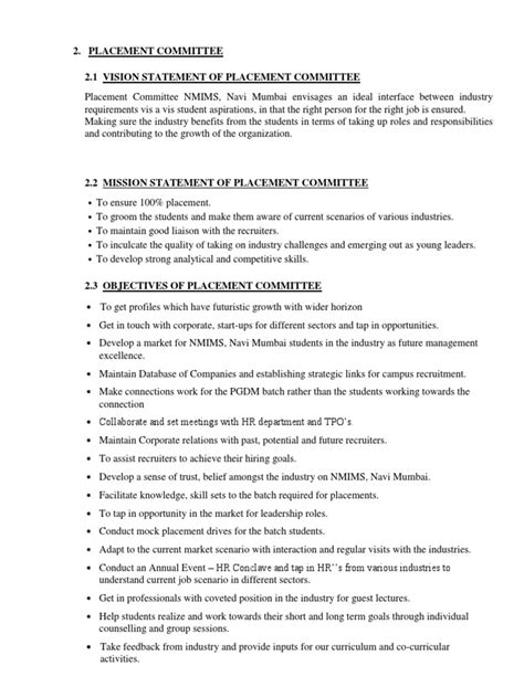 Image result for Statement of Intent Committee Example