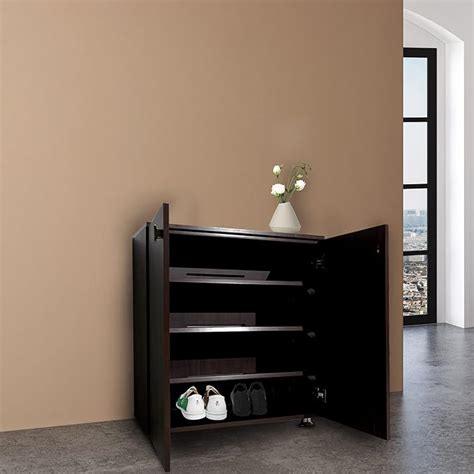 REDBAY 32 Inch Wooden Shoe Cabinet in Walnut Brown, Made of HDHMR Water ...