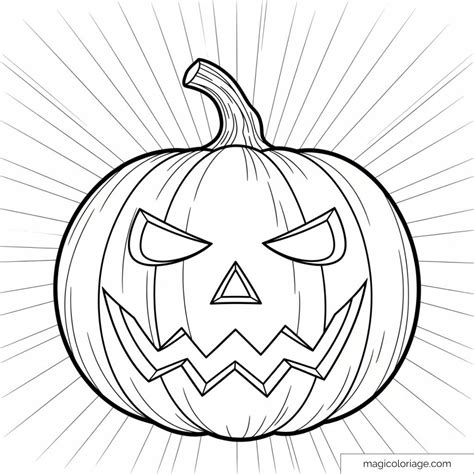 Scary Pumpkin Coloring Page for Halloween