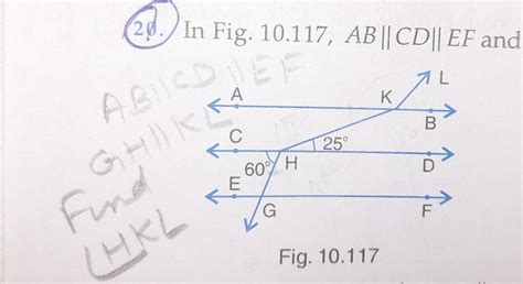 AB||CD||EF and GH || KL find angle HKL - Brainly.in