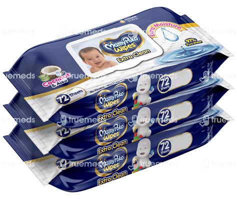 Mamypoko Extra Clean Coconut Aloe 72 Pack Of 3 Wipes - Uses, Side ...