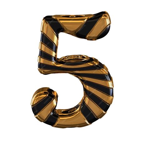 Premium Vector | Black and gold symbol with straps number 5