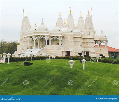 India Temple with Beautiful Green Park Stock Photo - Image of hinduism ...