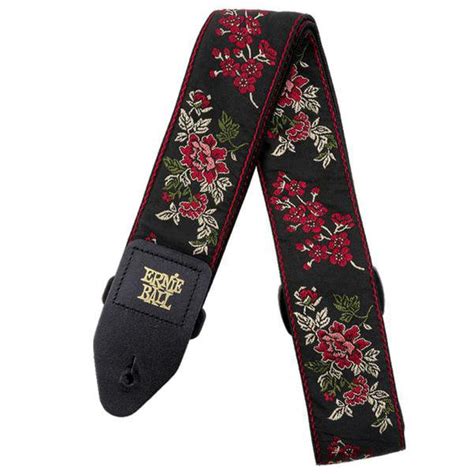 Buy Ernie Ball 4142 Red Rose Jacquard Guitar Strap Online | Bajaao