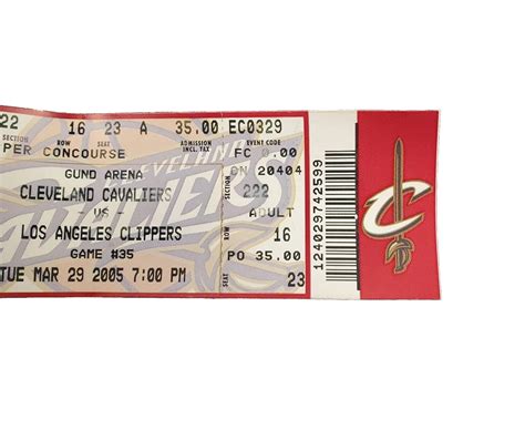 2005 Cleveland Cavaliers LOS ANGELES CLIPPERS Full Ticket LeBron 2nd ...
