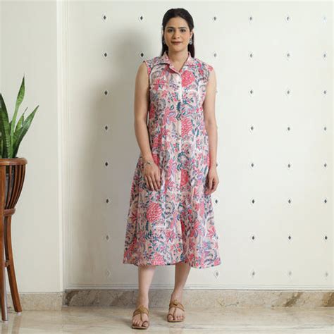 Sanganeri Dresses - Buy Handcrafted Sanganeri Block Print Dress Online ...