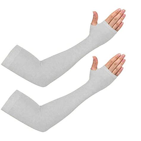 PURSUE FASHION Unisex Full Arm Fingerless Sleeves Gloves, Dust, Summer ...