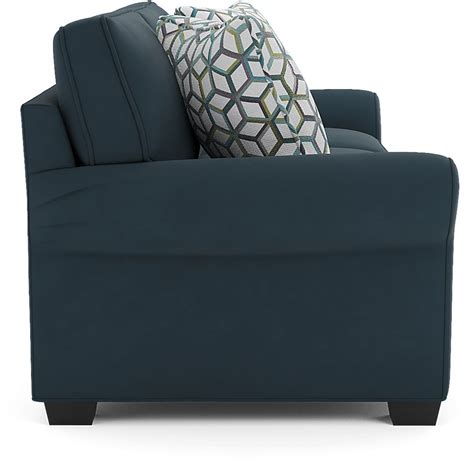 Cindy Crawford Bellingham 7 Pc Sapphire Blue Microfiber Living Room Set With Sofa, Loveseat, 3 ...