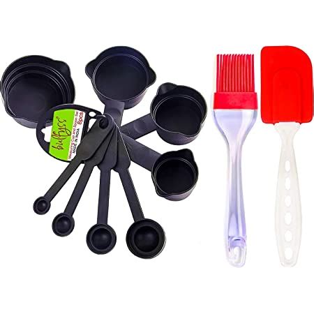 Buy Bulfyss Popular Combo - Food Grade 8Pcs Black Measuring Cups and ...