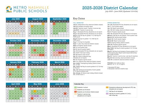 Metro Nashville Public Schools Calendar 25-26 Revised [PDF] - EduCounty