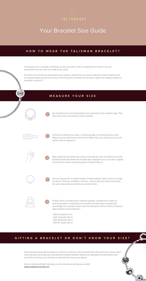 Size Chart | Complete Chart for Size | TALISMAN