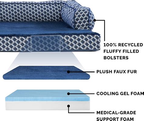 Buy Furhaven Comfy Couch Plush & Décor Sofa-Style Cooling Gel Foam Dog ...