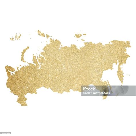 Russia Gold Glitter Map Stock Illustration - Download Image Now - Back Lit, Country - Geographic ...