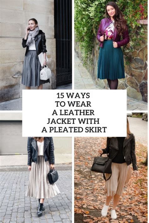 15 Ways To Wear A Leather Jacket With A Pleated Skirt - Styleoholic