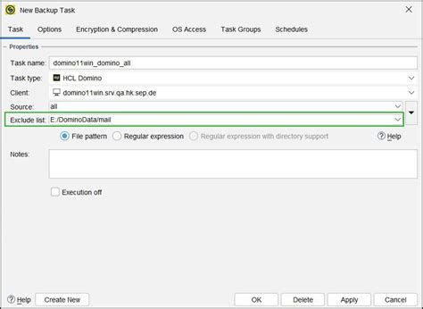 5 1 0:HCL Domino Server Backup - SEPsesam