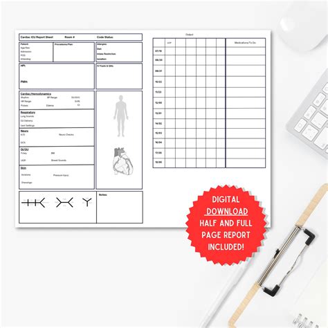 CVICU Nurse Report Sheet RN Gehirnlaken Cardiac Nurse - Etsy.de