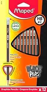 Maped Helix USA Black'Peps Graphite #2 Pencils, 12 Pack (851749V ...