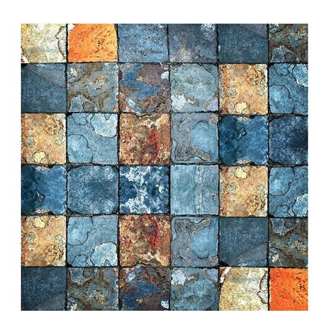 100Yellow® 3D Antique Tiles Wallpaper (10 Sq Ft, Self Adhesive PVC ...