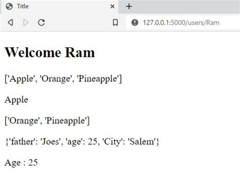 Render Template in Python Flask