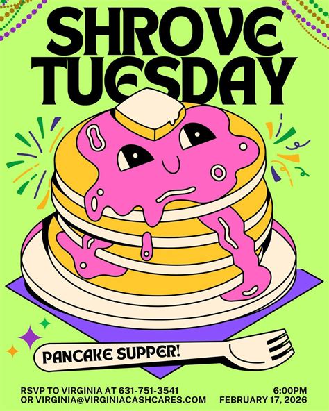 Shrove Tuesday Pancake Supper, 18 Caroline Ave, East Setauket, NY 11733 ...