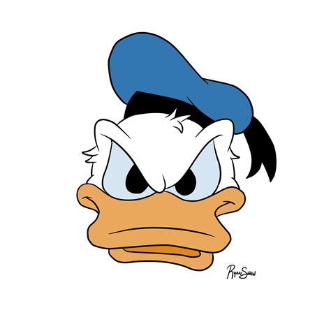 Donald Duck Angry Face Drawing