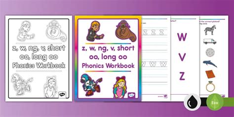 Phonics Canada Group z,w,ng,v,short/long oo Phonics Workbook