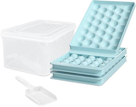 Amazon.com: Round Ice Cube Trays for Freezer with Cover & Bin, Small ...