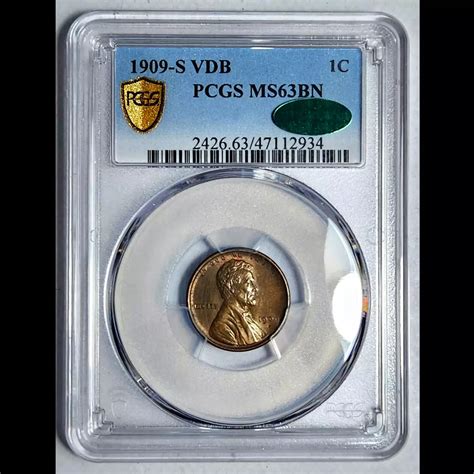 1909-S Small Cents Lincoln, Wheat Ears Reverse PCGS MS-63 BN - VDB ...