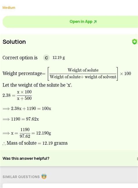b) The mass percentage of a solute in a saturated aqueous solution is ...