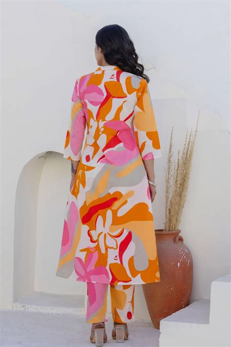 Shop Red Gold Print Cotton Suit Set | Suit Set | Kohsh