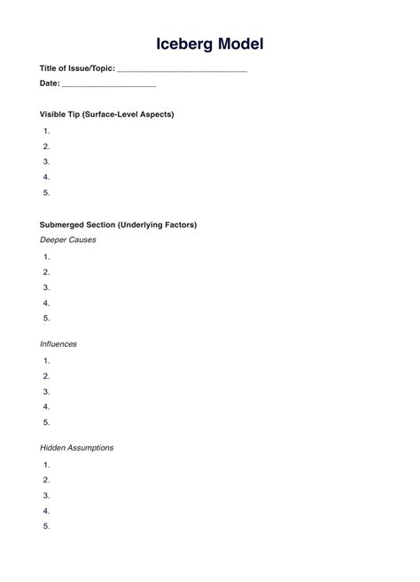 Anger Iceberg Worksheets & Example | Free PDF Download