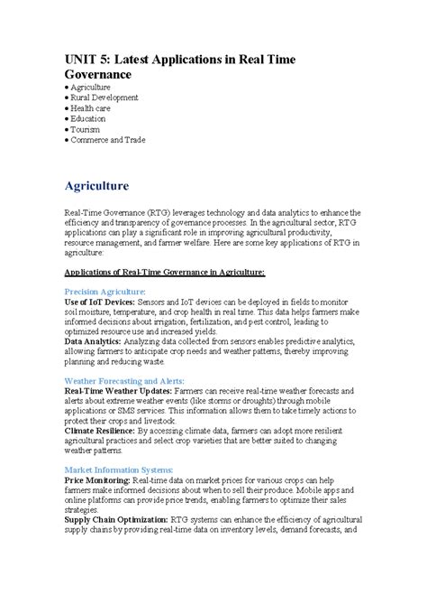 RTGS Unit 5: Latest Applications of Real-Time Governance - Studocu