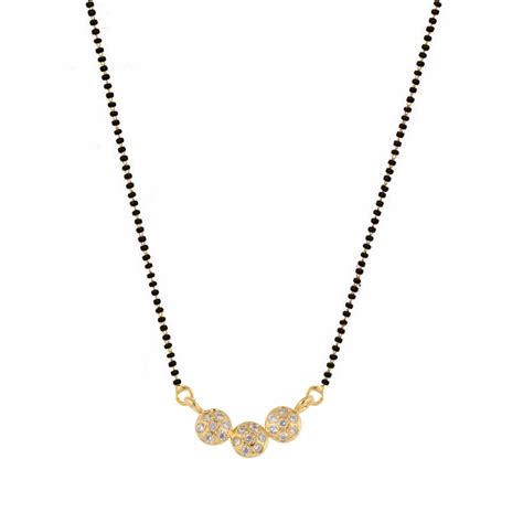 Buy Archi Collection Metal Gold Plated and American Diamond Mangalsutra ...