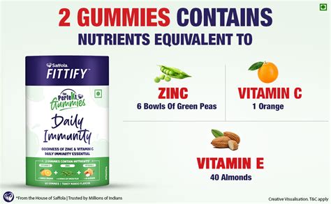Saffola FITTIFY The PerfeKt Gummies | Daily Immunity | 60 Gummies ...