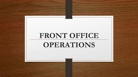 Front Office Introduction 的图像结果