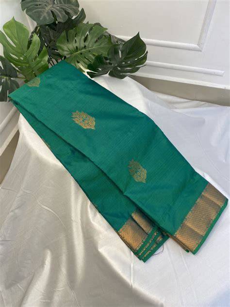 Peacock Green Premium Semi Silk Saree – Manya Clothing