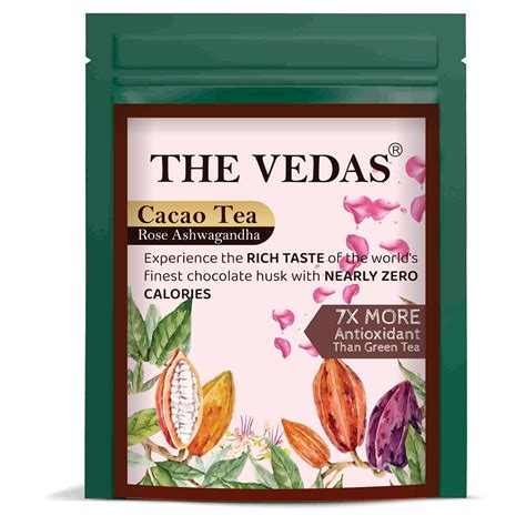 THE VEDAS - Cacao Tea Rose Ashwagandha | Non Caffeinated Tea | 100% ...