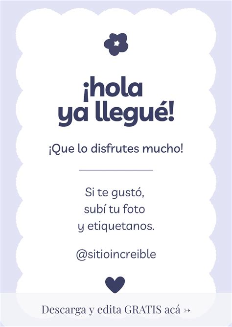 Plantilla Gratis de Tarjeta "Hola, Ya Llegué" para Redes Sociales y ...