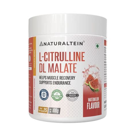 NATURALTEIN Pure Citrulline Malate 100 Grams (Watermelon) | 25 Servings ...