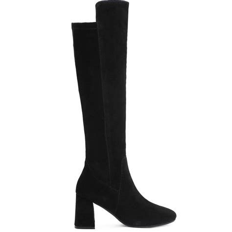 Saint Elexis Black Leather Knee High Boots – SaintG India