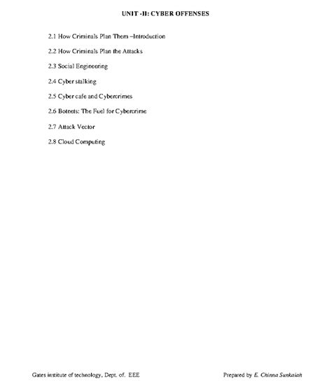 UNIT 2 cyber crime offenses - UNIT - II: CYBER OFFENSES 2 How Criminals ...