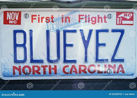 Vanity License Plate - North Carolina Editorial Stock Photo - Image of ...