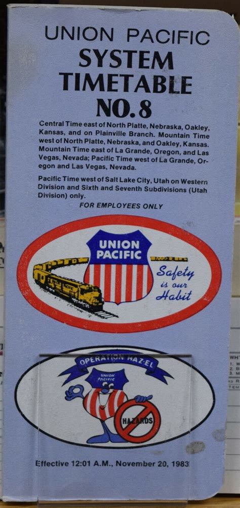 Union Pacific Railroad Employee System Timetables Lot of 3. You Can ...