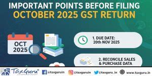 7 Important Points to be keet in mind before filing October 2025 GST ...