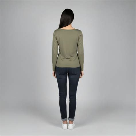 Boat Neck T-Shirt Full Sleeves Moss Green – Attire Sense
